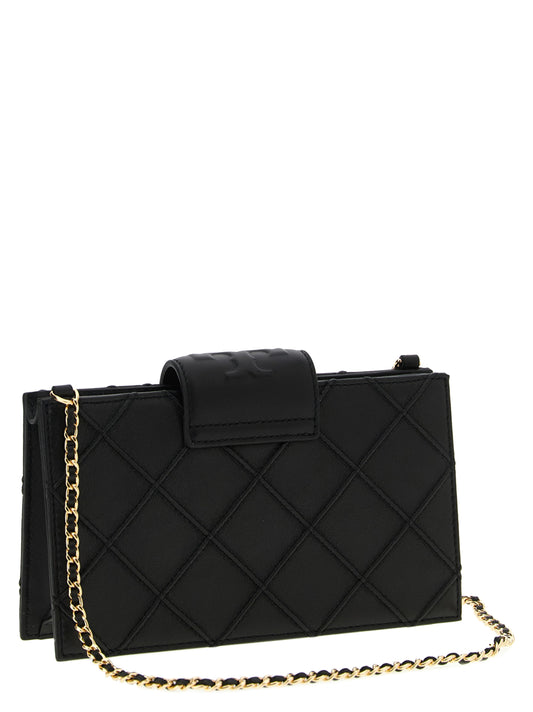 Tarjetero Tory Burch de piel de cordero negra