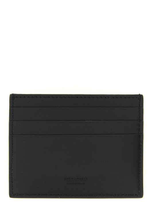 Tarjetero Ferragamo de piel de becerro negra