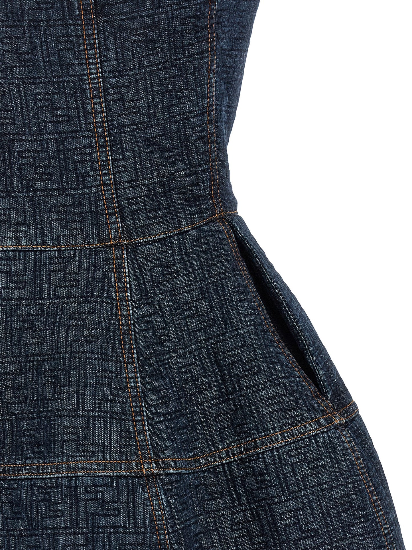Minivestido de algodón azul de Fendi
