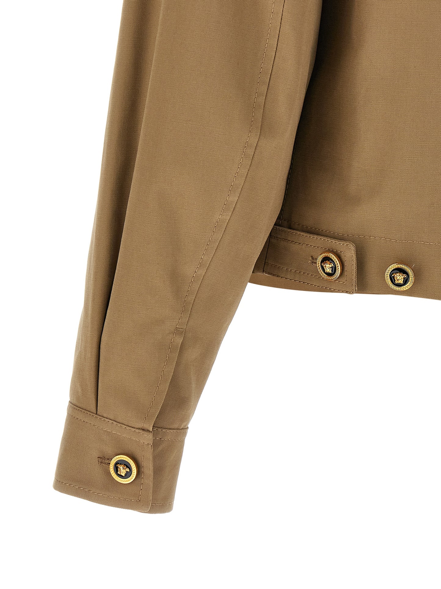 Chaqueta de algodón beige Versace