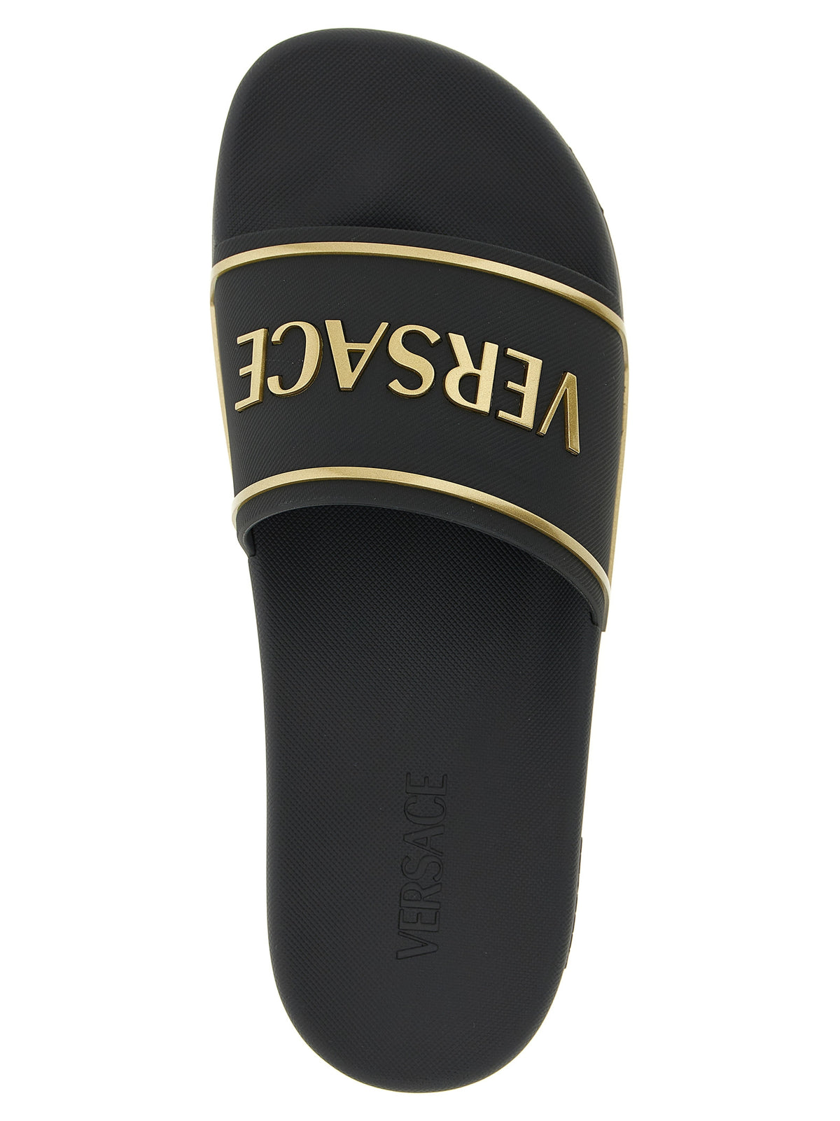 Versace Black Thermoplastic Polyurethane Slide Sandal