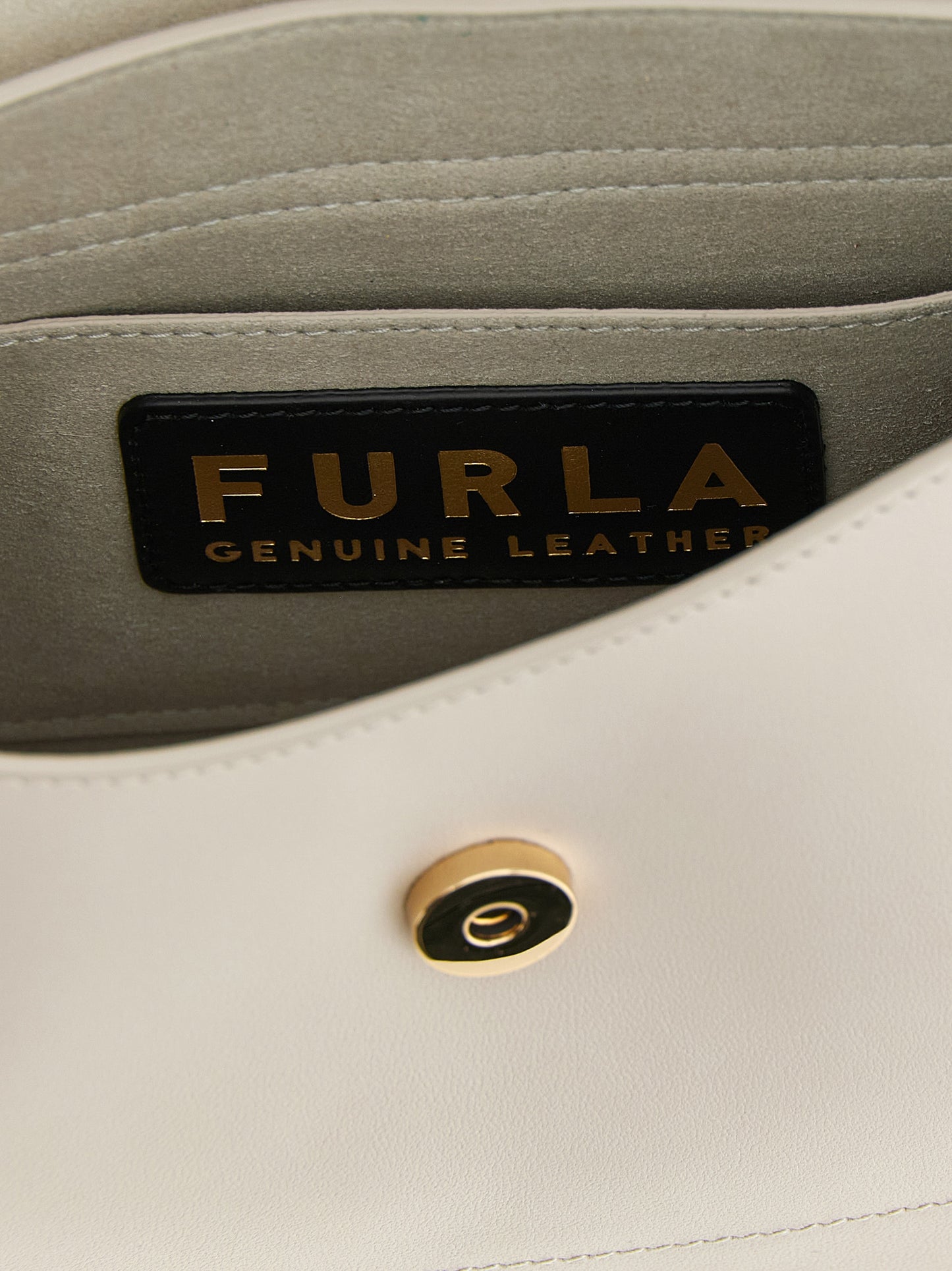 Bolso de Hombro Furla de Piel de Becerro Beige