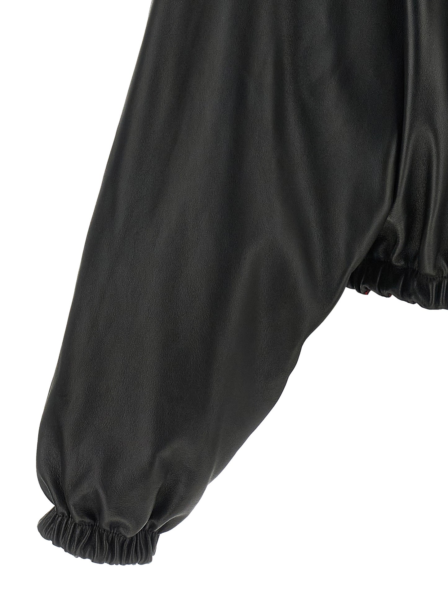 Chaqueta de cuero de cordero negra Balenciaga