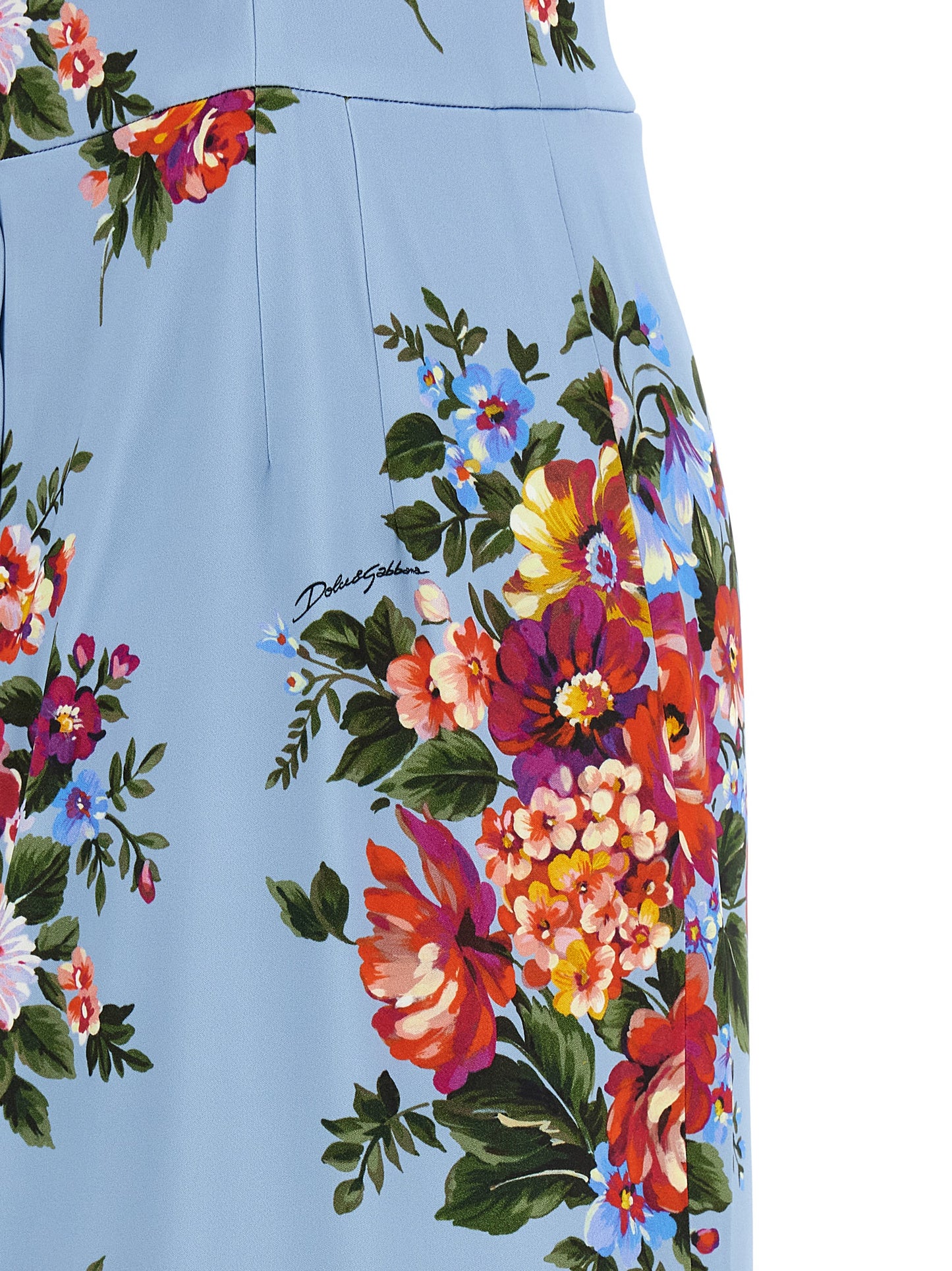 Vestido midi de viscosa azul Dolce & Gabbana
