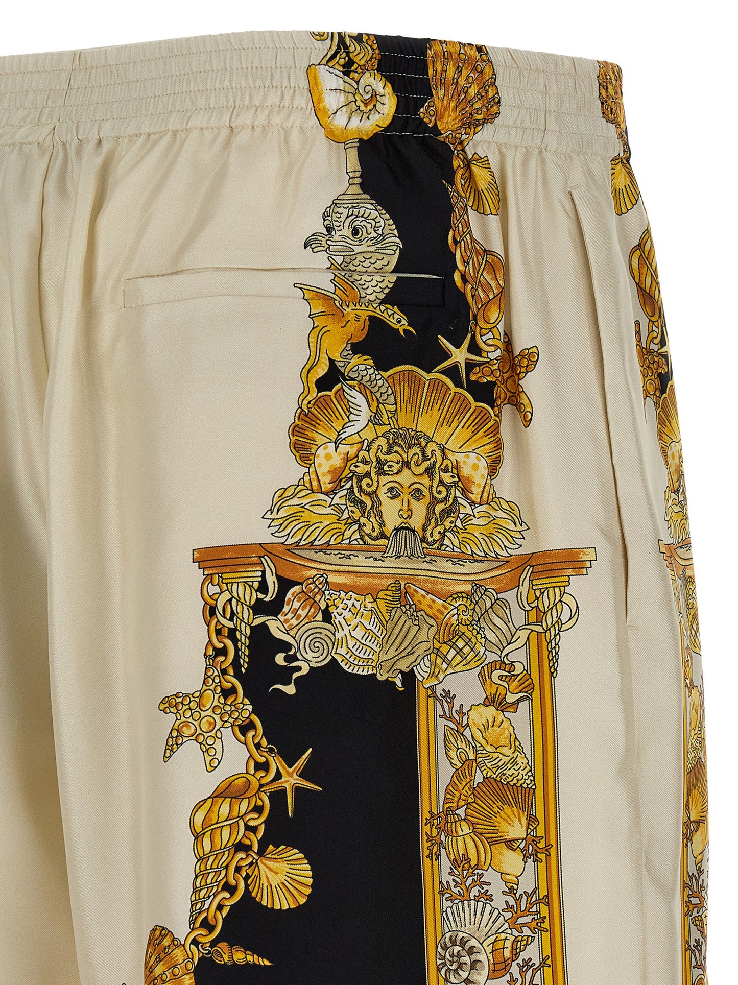 Pantalones cortos bermudas de seda multicolor Versace