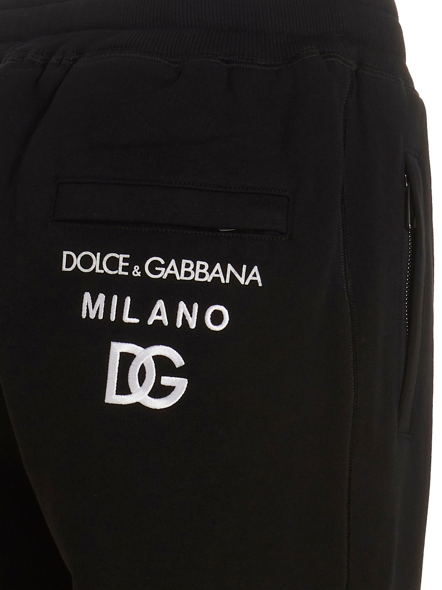 Pantalones Jogger De Algodón Negro Deportivos Dolce & Gabbana