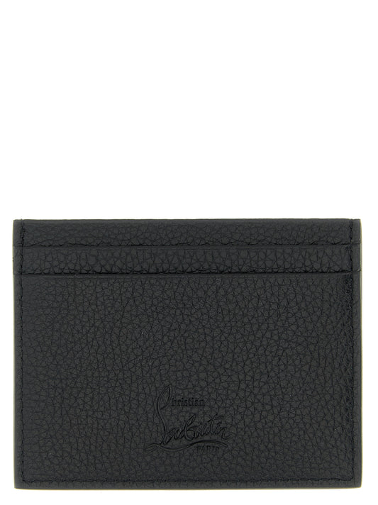 Tarjetero de piel de becerro negra Christian Louboutin