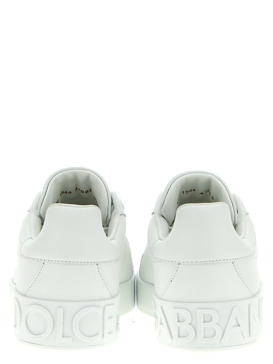 Zapatillas bajas de piel de becerro blancas Dolce & Gabbana