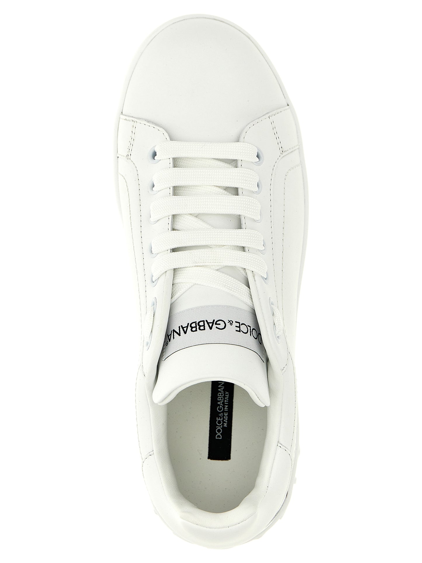 Zapatillas bajas de piel de becerro blancas Dolce & Gabbana