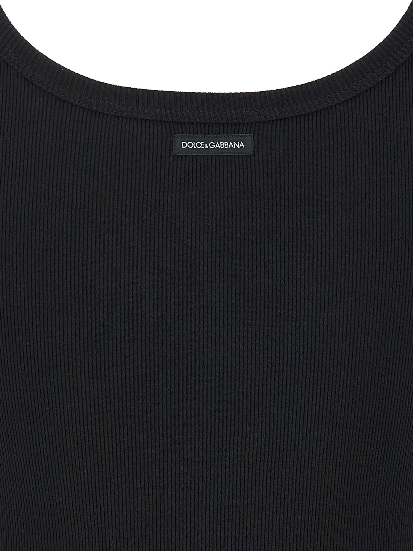 Camisetas sin mangas de algodón negras Dolce & Gabbana