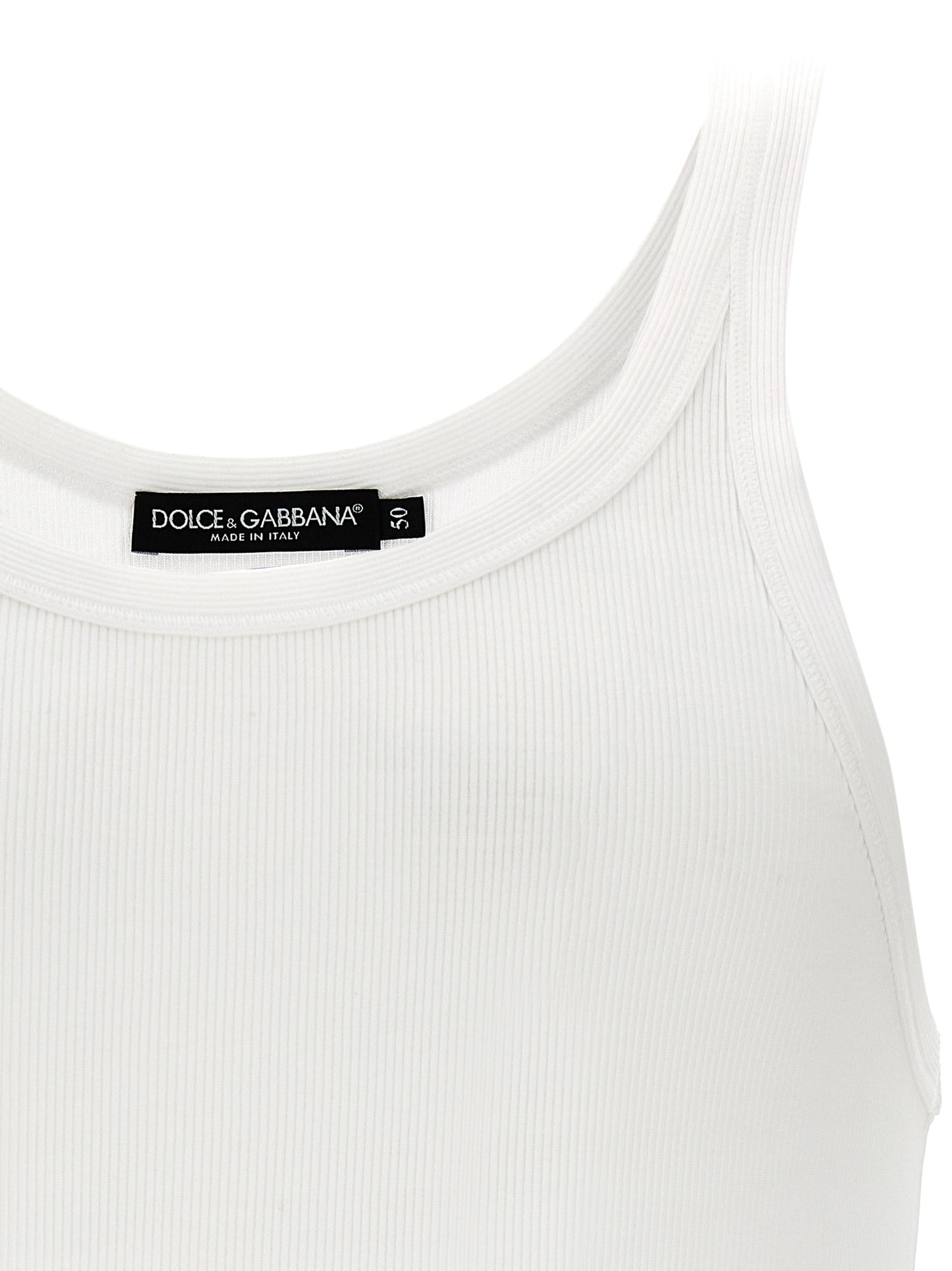 Camisetas sin mangas de algodón blancas de Dolce & Gabbana