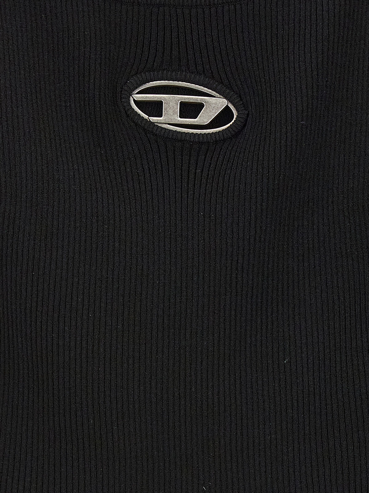Diesel Cardigan De Punto Entallado En Viscosa Negra