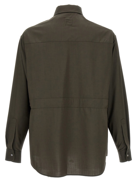 Blusa De Lana Bicolar Fendi Con Cierre De Botones Frontal