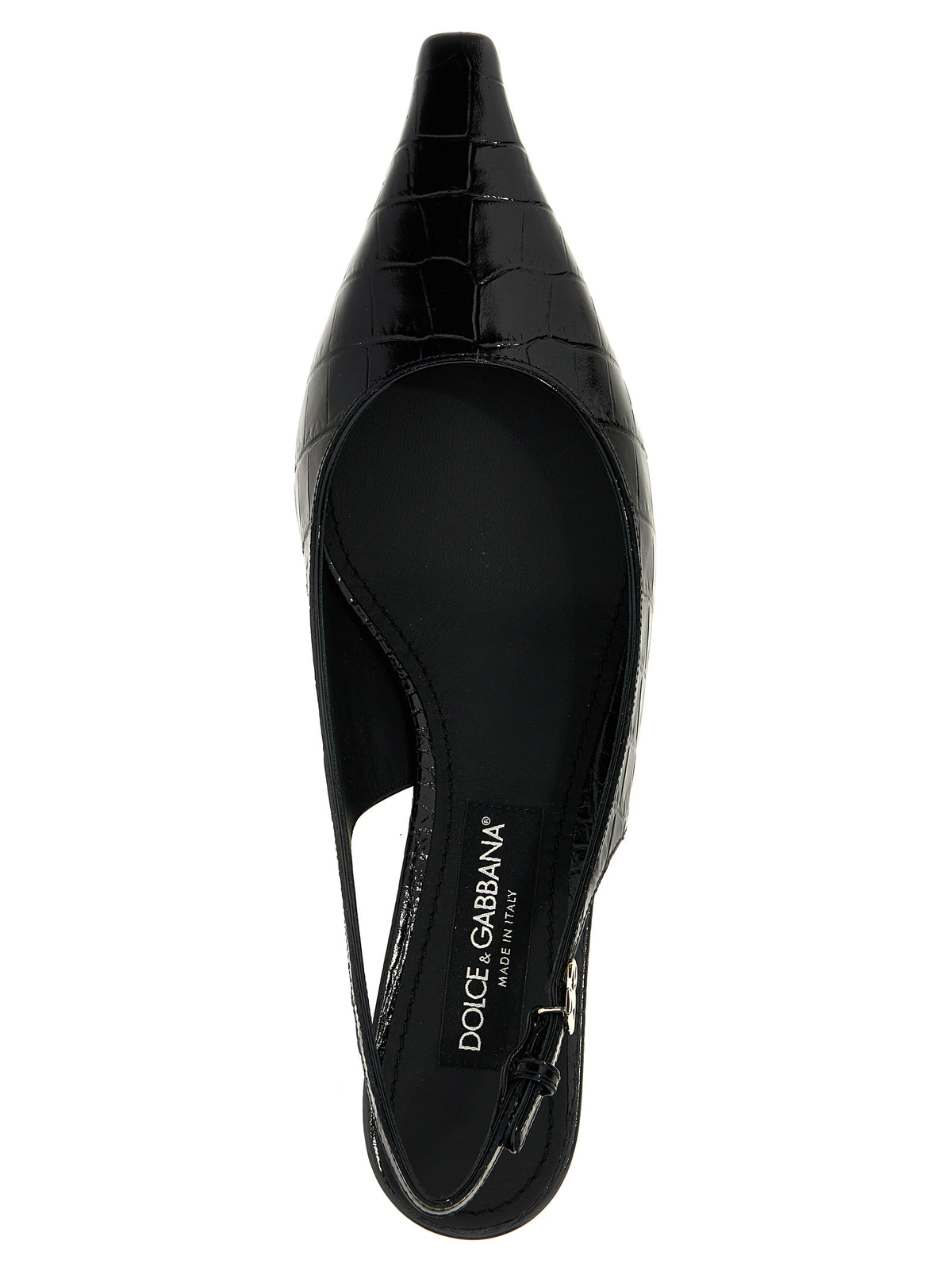 Bombas De Tacón Medio Piel Cabritilla Negra Dolce & Gabbana
