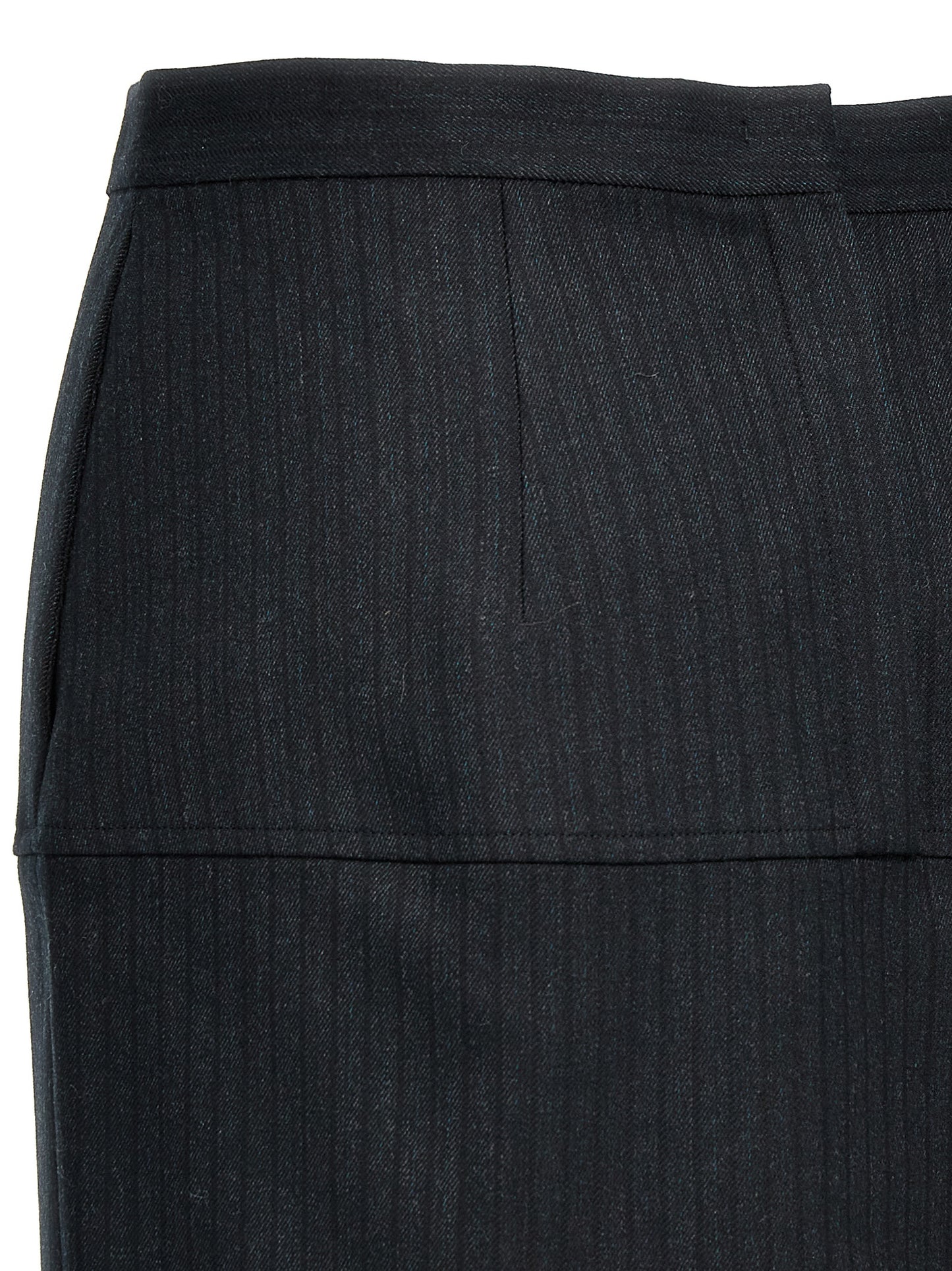Jupe midi Fendi en laine vierge grise