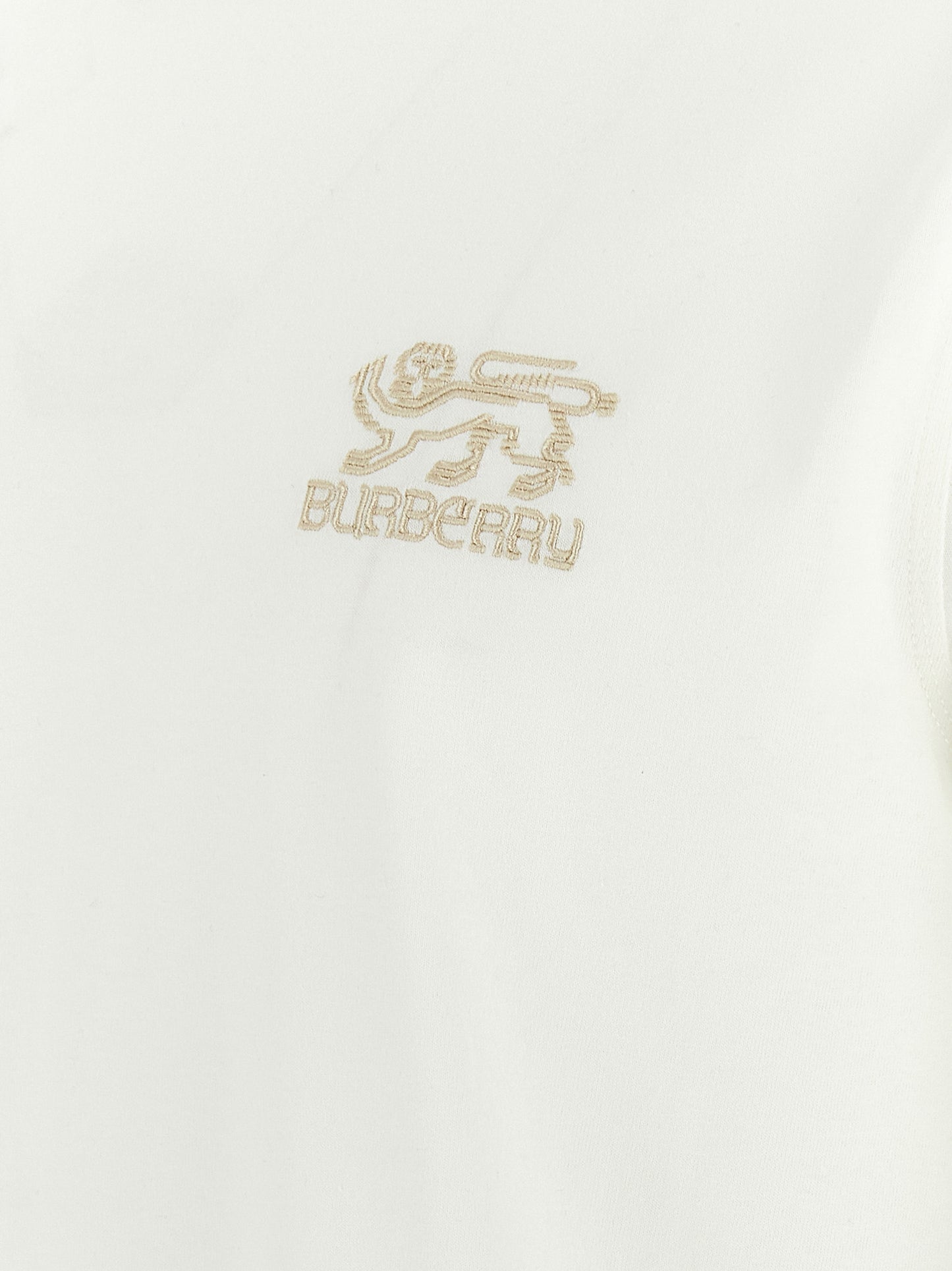 Camiseta Burberry SP25 de Algodón Orgánico Blanca Mangas Cortas