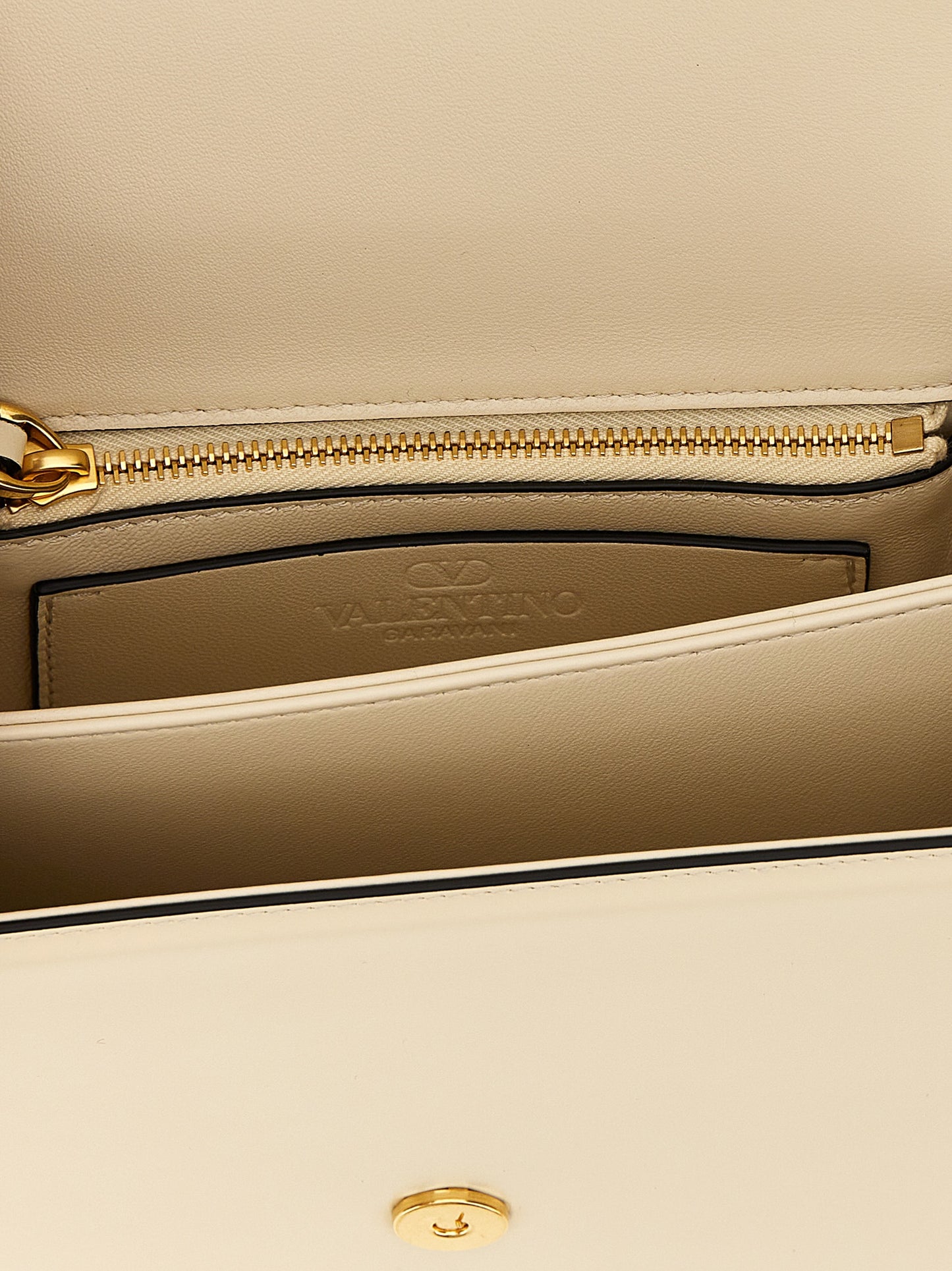 Bolso de hombro Valentino Garavani de piel de becerro blanca