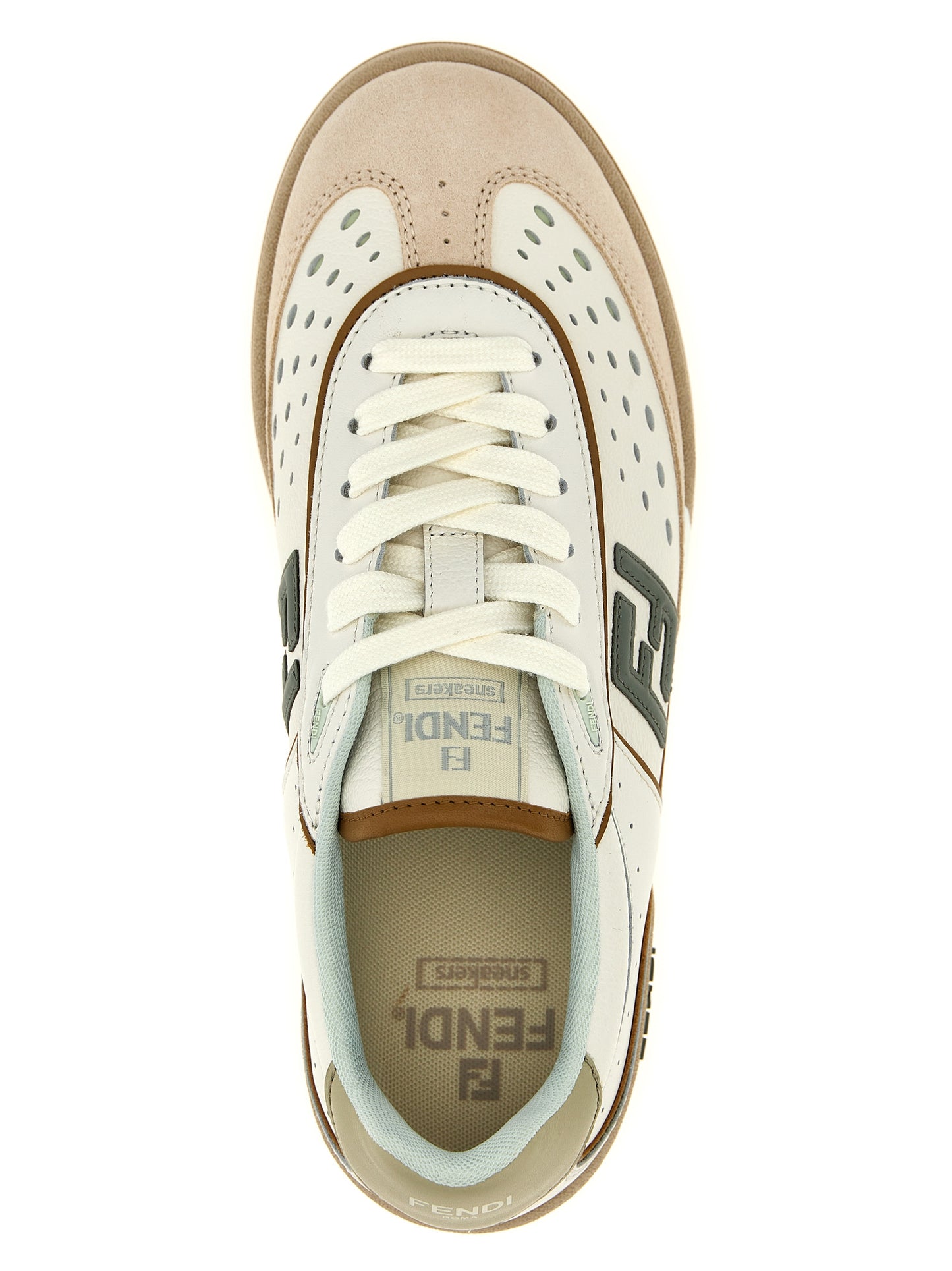 Baskets Fendi en Cuir Beige Style Urbain Moderne