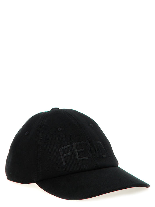 Gorra Fendi de algodón negra (gorra de béisbol)
