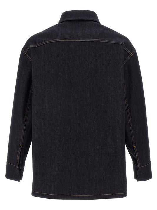 Chaqueta Vaquera De Algodón Fendi Azul Con Hombro Caído