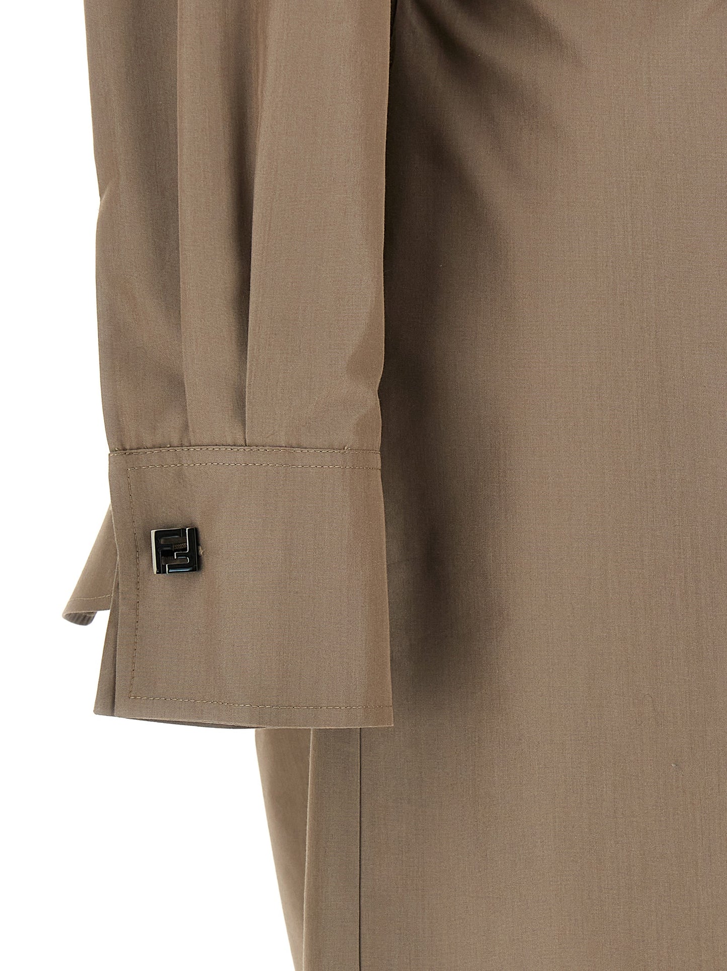 Vestido Midi Fendi De Algodón Gris Prenda Básica Cómoda