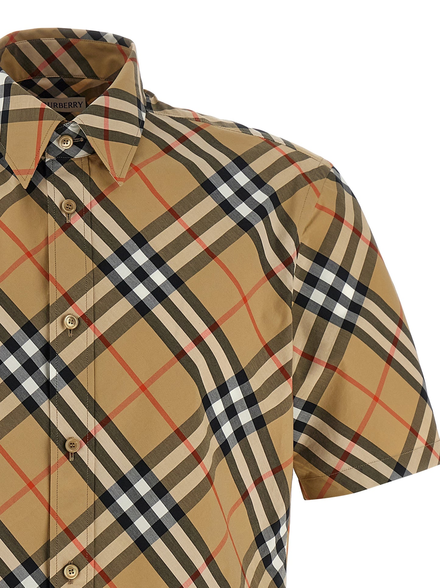Blusa Burberry De Algodón Beige Mujer Corte Regular