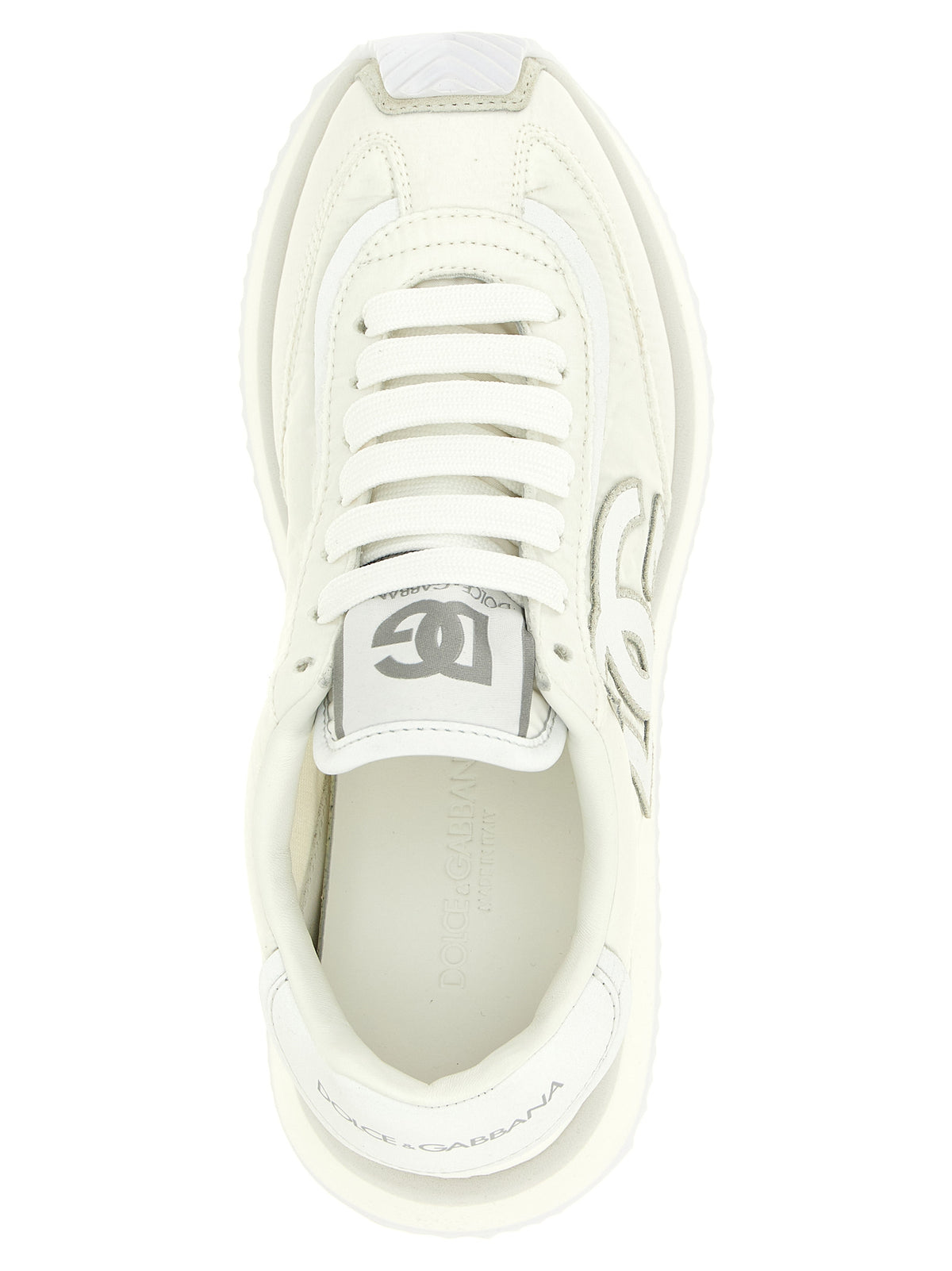 Baskets blanches en polyester Dolce & Gabbana