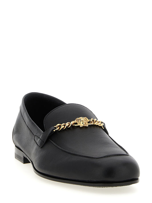 Mocasines sin cordones Versace de piel de becerro negra