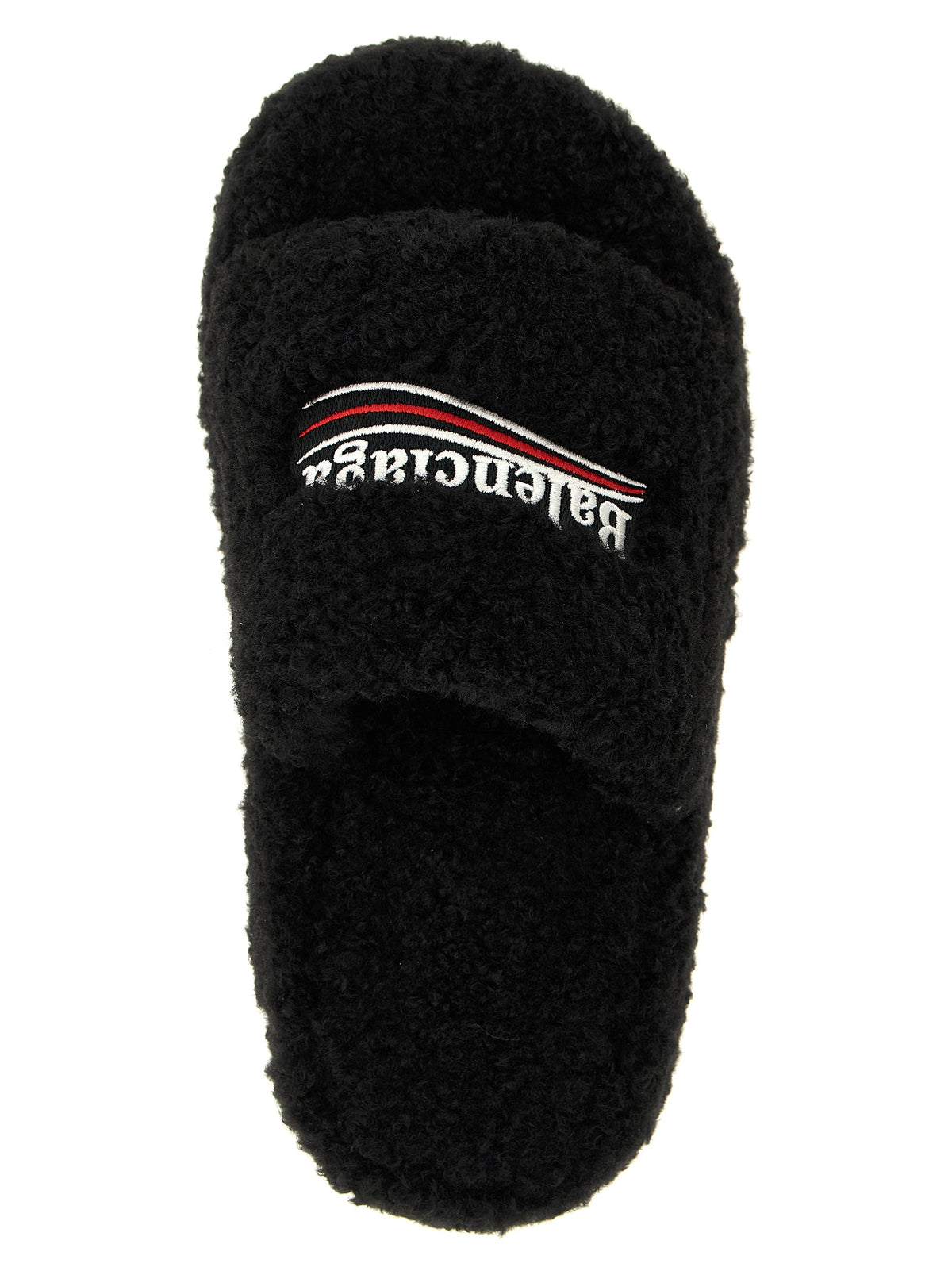 Balenciaga Sandalias Negras De Poliéster - Estética Urbana Y Sola Robusta