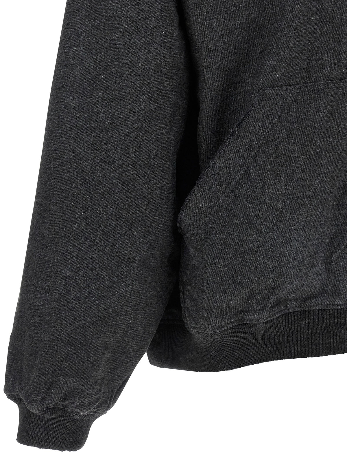 Sudadera Balenciaga De Algodón Gris Acabado Envejecido