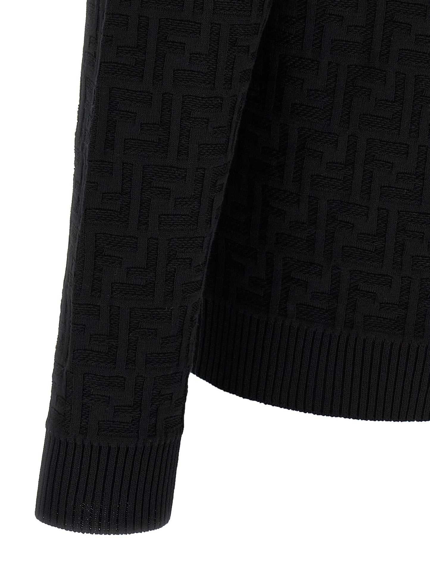 Cardigan Fendi en Coton Noir Coupe Ajustée Quotidien