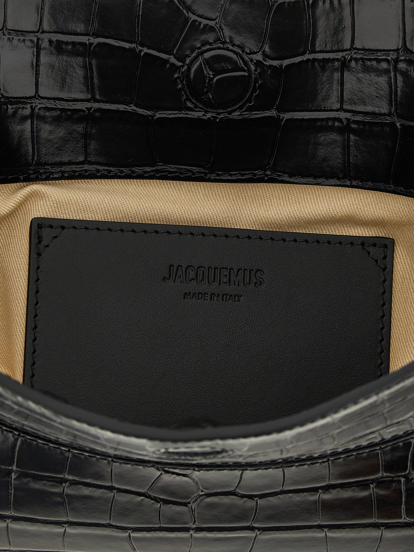 Bolso De Hombro Pochette En Piel De Vacuno Negro Jacquemus