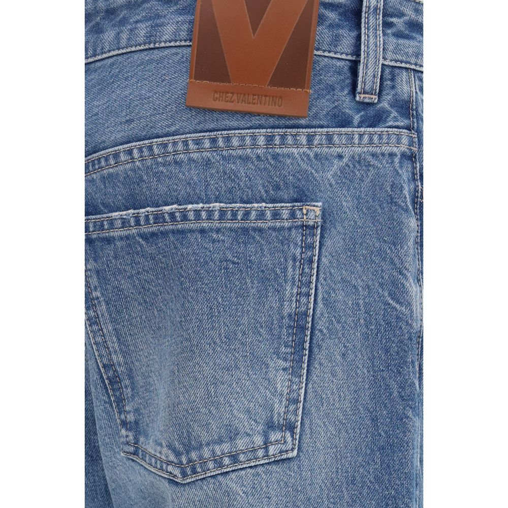 Jean droit en coton bleu Valentino Garavani
