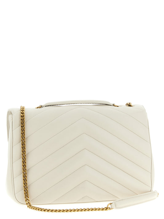 Bolso de hombro Saint Laurent de piel de cordero beige