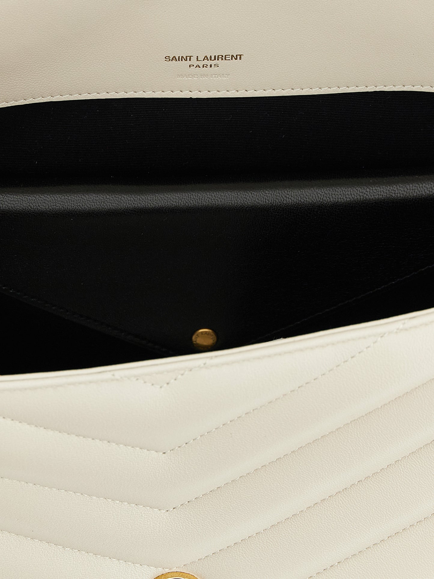 Bolso de hombro Saint Laurent de piel de cordero beige