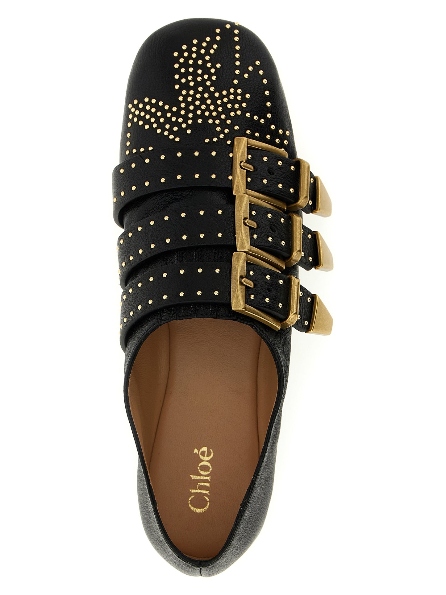 Chloé Ballerines en Cuir d'Agneau Noir Modèle Susanna