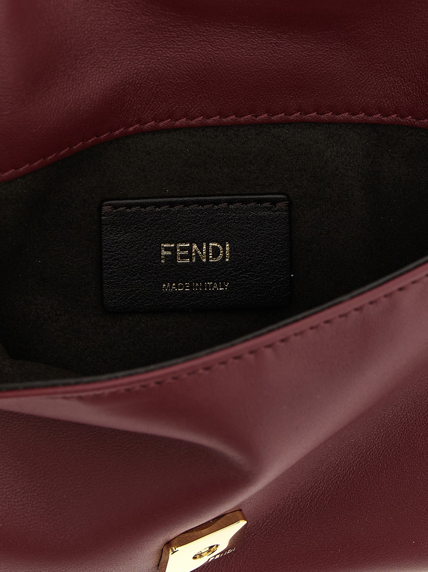 Fendi Sac fourre-tout en cuir d'agneau bordeaux