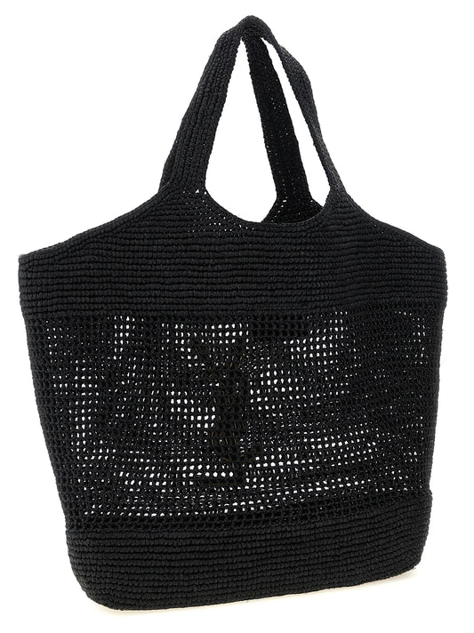 Bolso tote Saint Laurent de rafia negra