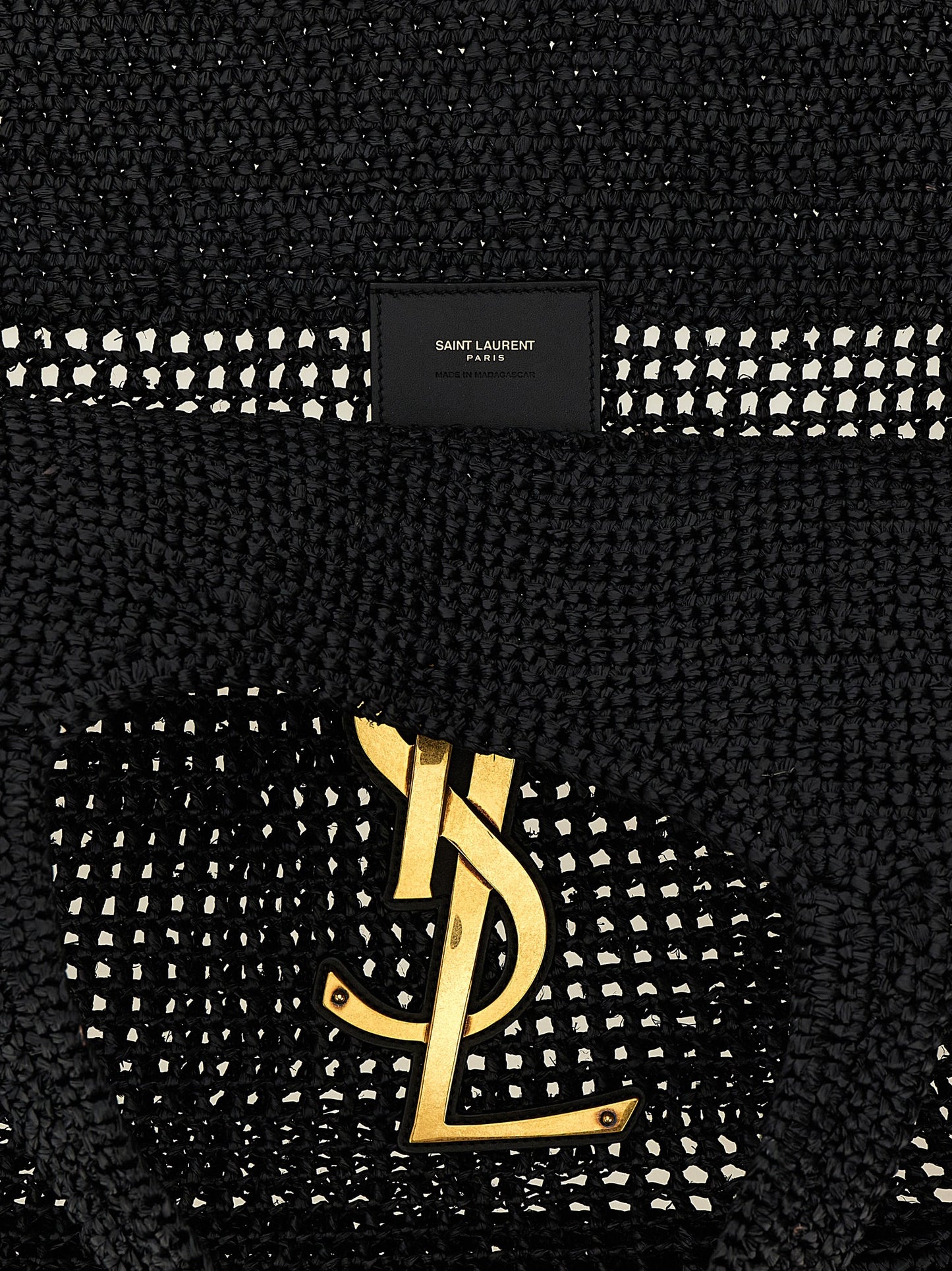 Bolso tote Saint Laurent de rafia negra