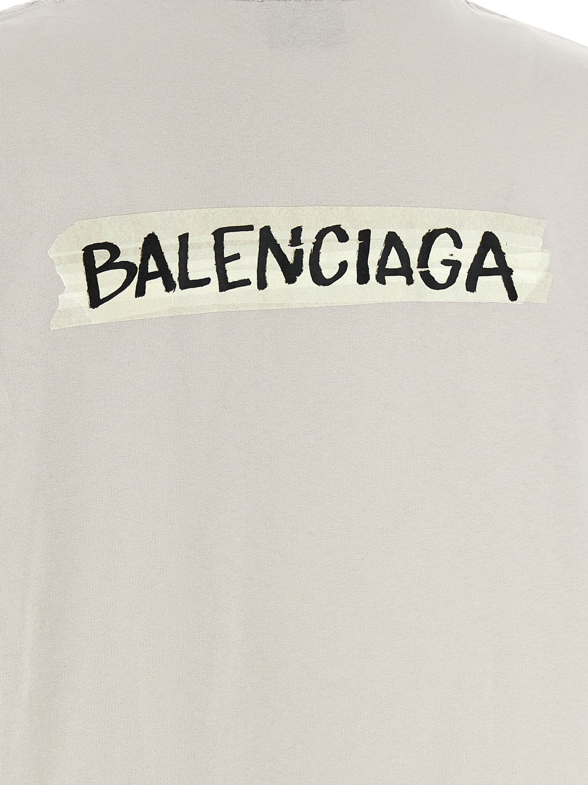 Camiseta De Algodón Gris Estilo Clásico Balenciaga