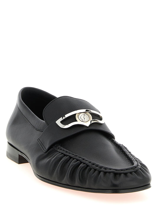 Mocasines Christian Louboutin negros de piel de becerro sin cordones