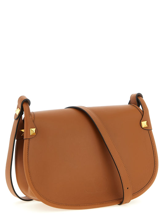 Bolso de Hombro Valentino Garavani de Piel de Becerro Marrón