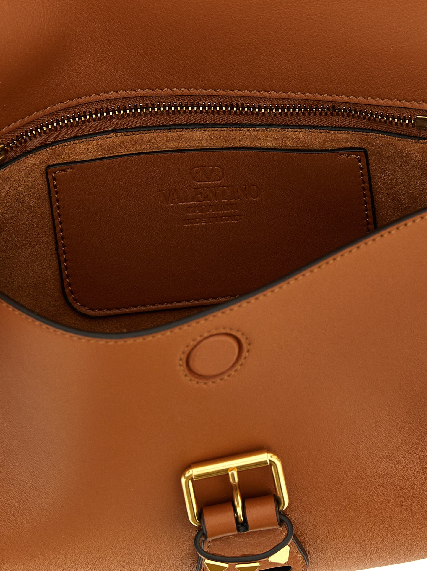 Bolso de Hombro Valentino Garavani de Piel de Becerro Marrón