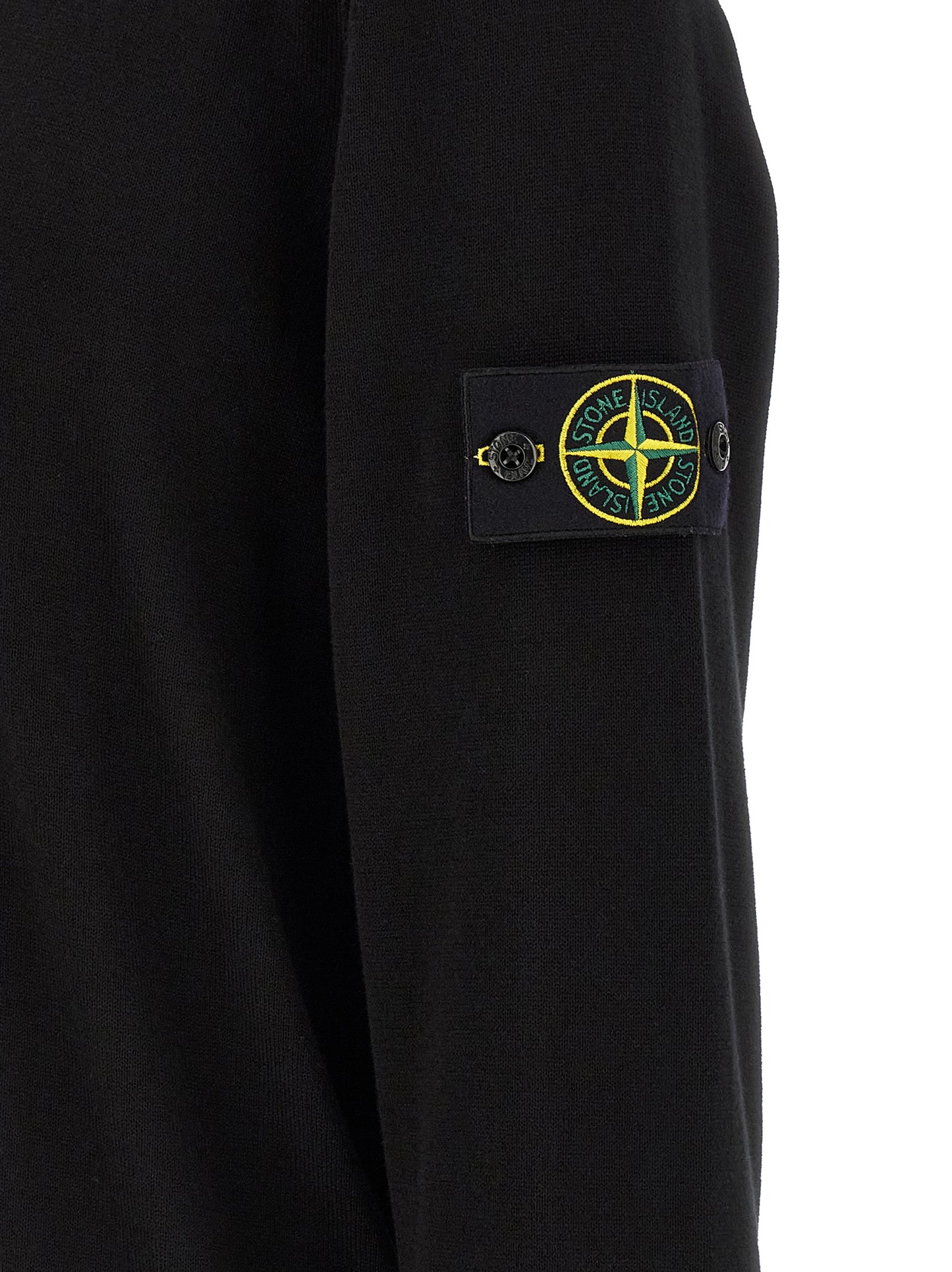 Cárdigan De Tejido Punto En Algodón Negro Stone Island