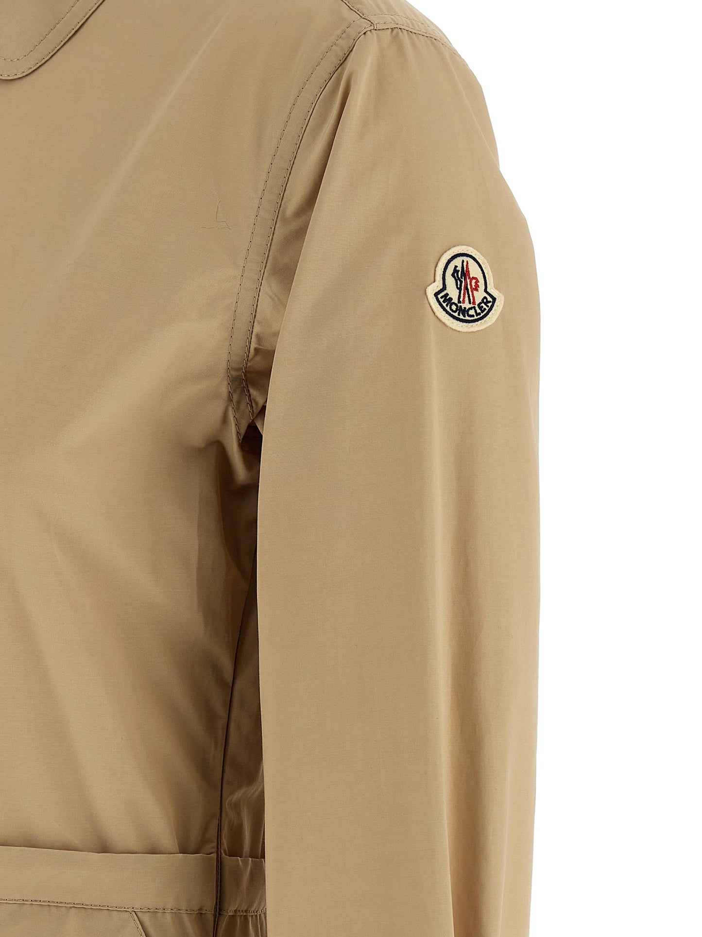 Vestido largo Moncler de poliéster beige