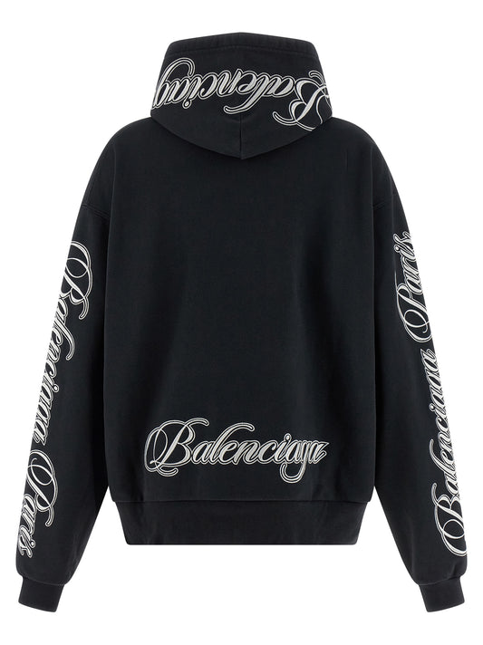 Sudadera con capucha Balenciaga de algodón negro