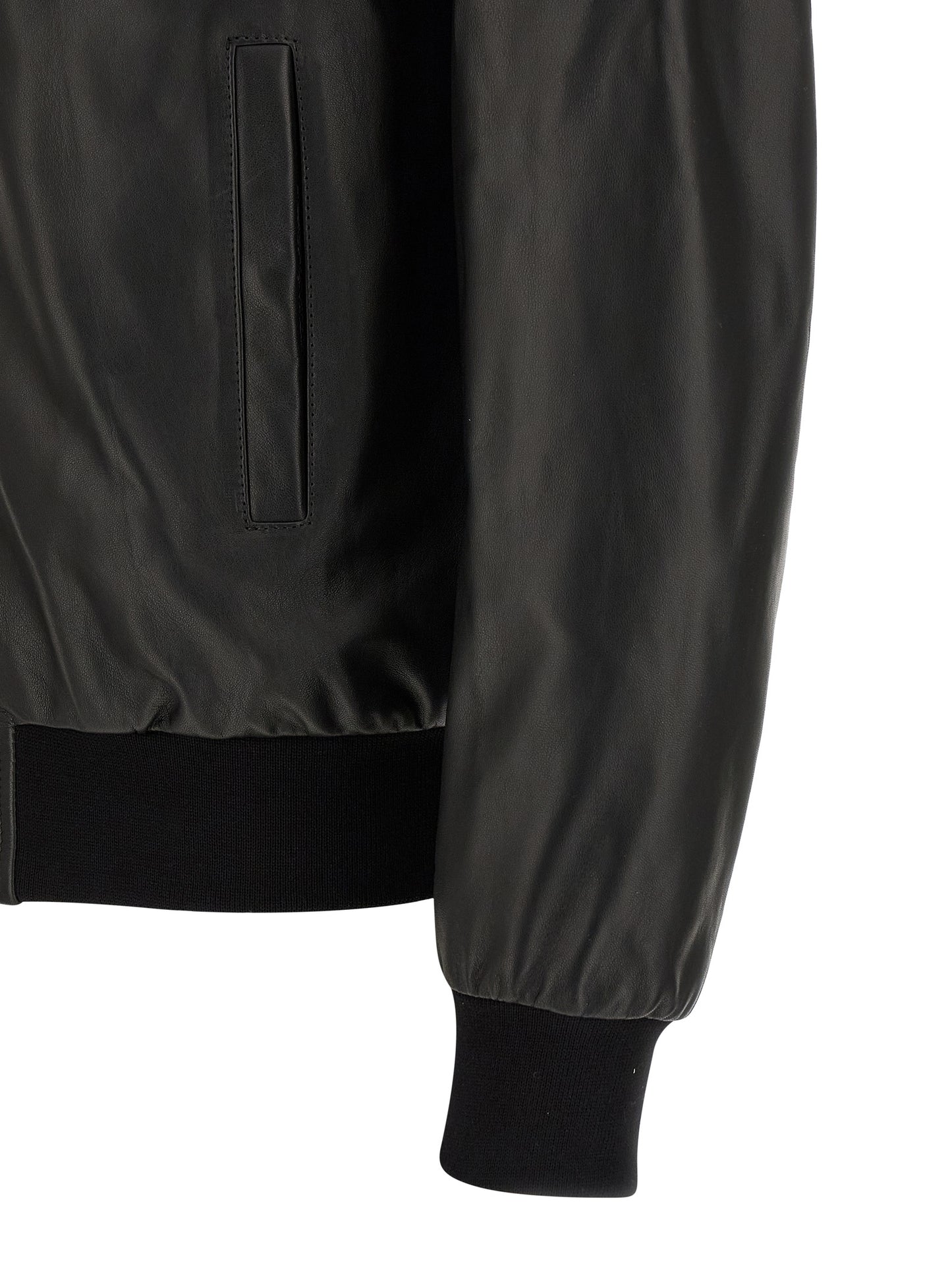 Chaqueta Philipp Plein de piel de cordero negra