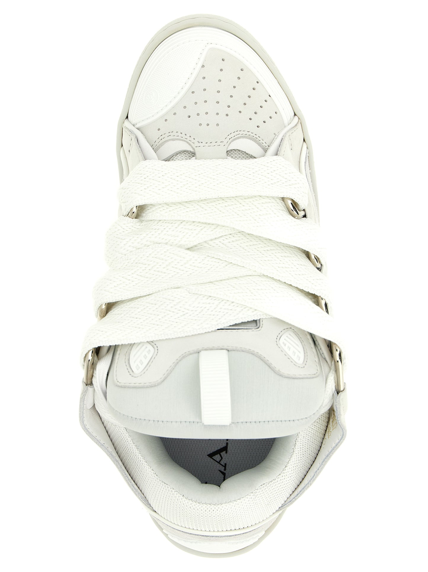 Zapatillas Gruesas de Piel de Becerro Blanca Lanvin