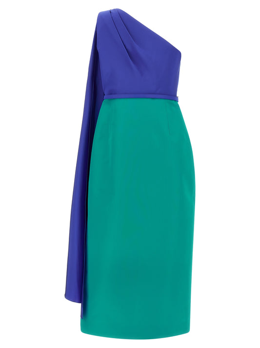 Vestido midi de seda multicolor Carolina Herrera