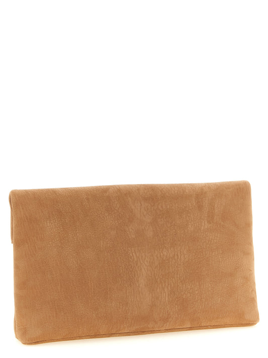 Bolso de mano Saint Laurent de cuero de cordero marrón